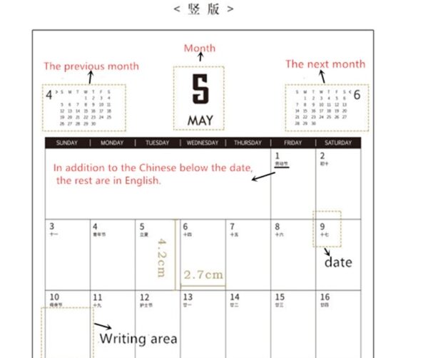 2020 Wall Calendar 365 days Desk Calendar - Image 3