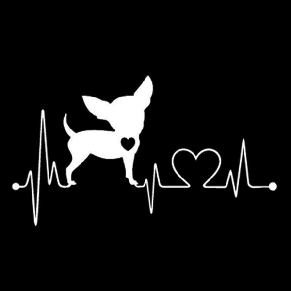 Waterproof Chihuahua Heartbeat Car Stickers - Image 2