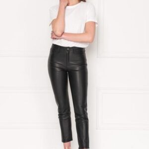 Black Leather Mom Jeans